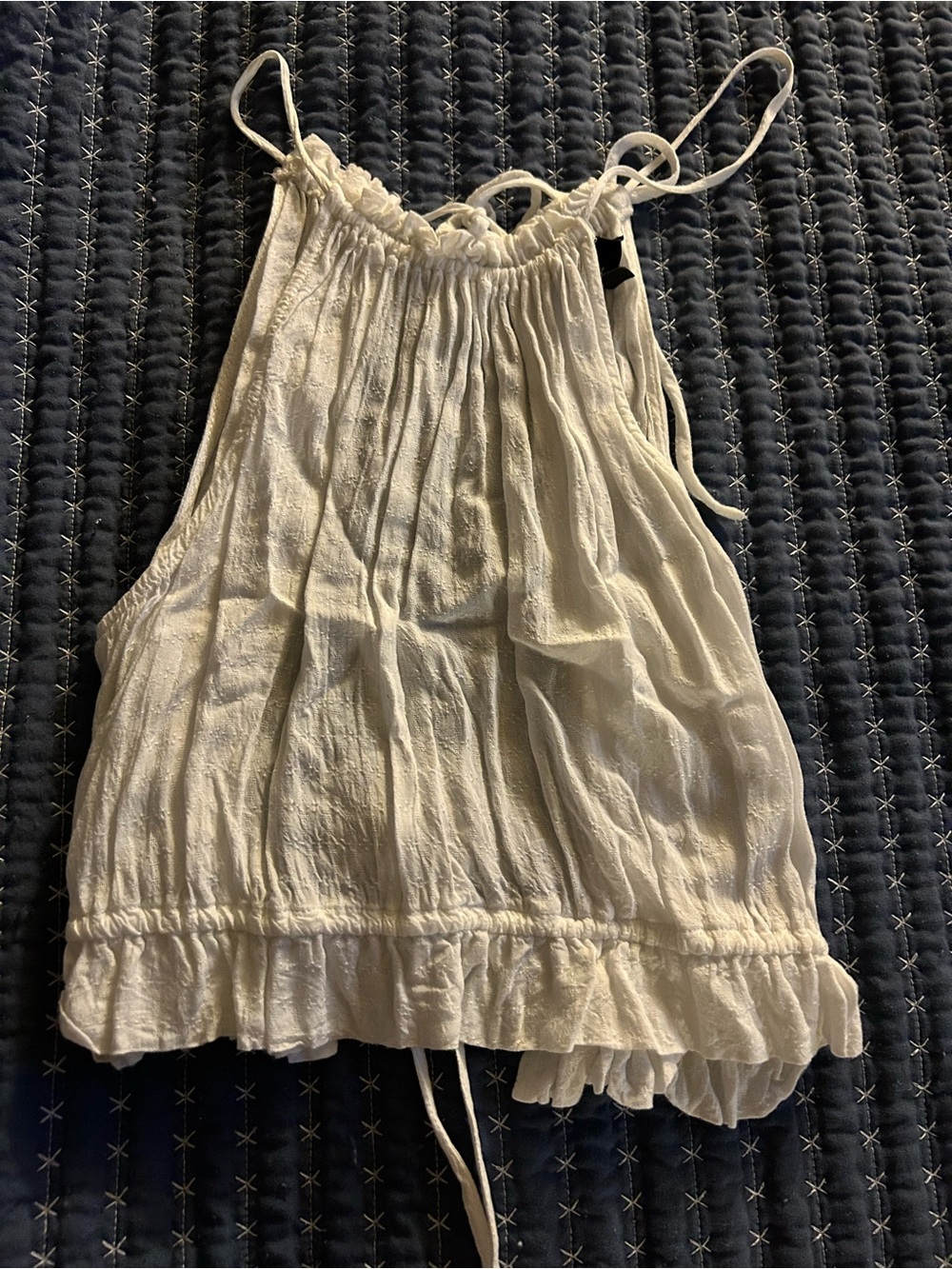Lulu's Cream Ruffle Halter Camisole